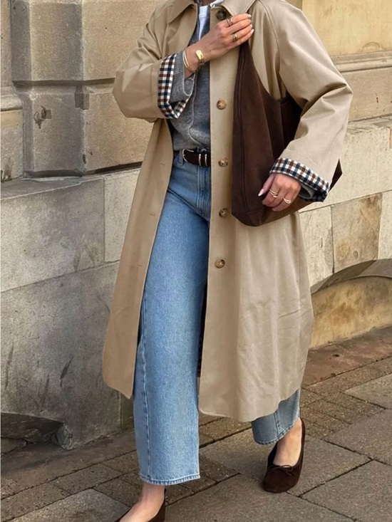 Jackets & Blazers - Classic Beige Trench Coat